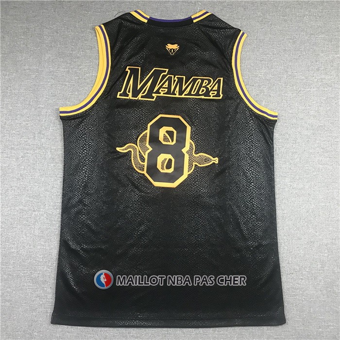 Maillot Los Angeles Lakers Kobe Bryant No 24 8 Black Mamba Noir